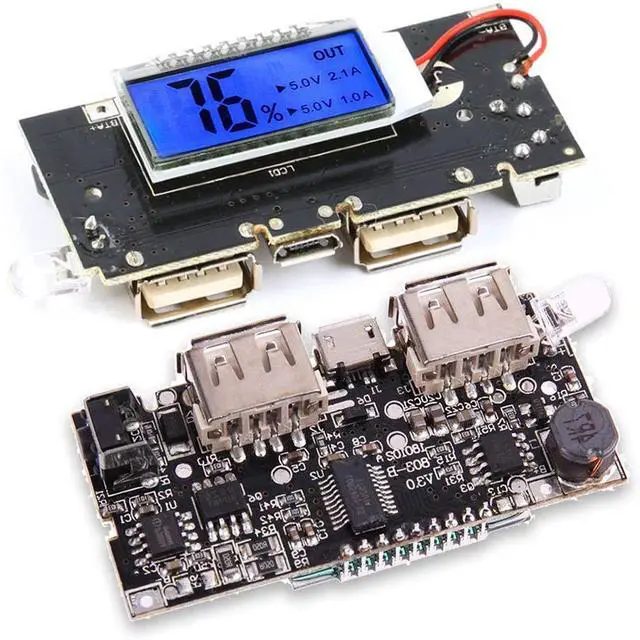 Alt view image 2 of 7 - Dual USB 18650 Battery Charger Protection Module 4pcs, Power Bank PCB Module Board, Dual USB 5V 1A 2.1A