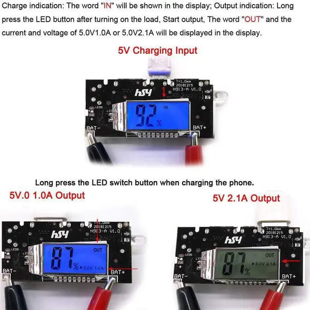 Alt view image 4 of 7 - Dual USB 18650 Battery Charger Protection Module 4pcs, Power Bank PCB Module Board, Dual USB 5V 1A 2.1A