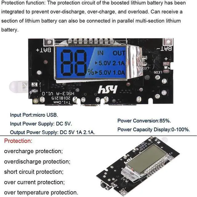 Alt view image 3 of 7 - Dual USB 18650 Battery Charger Protection Module 4pcs, Power Bank PCB Module Board, Dual USB 5V 1A 2.1A