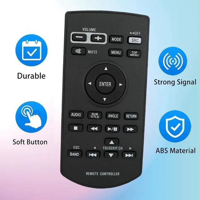 Alt view image 3 of 7 - Replacement Remote Control for Pioneer MVH-AV189 DMH-Z5150BT AVH-600EX AVH-601EX AVH-500EX AVH-501EX Car CD DVD RDS AV Receiver
