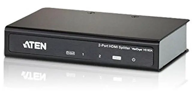 Main image of VS182A HDMI Splitter 2 Out 2-Port 4K 1 in Connect PC Camera DVD Media Player in Up to 2 HDMI Displays Projector Monitor TV Out - Up to 4096 x 2160/3840 x 2160 60Hz - Metal