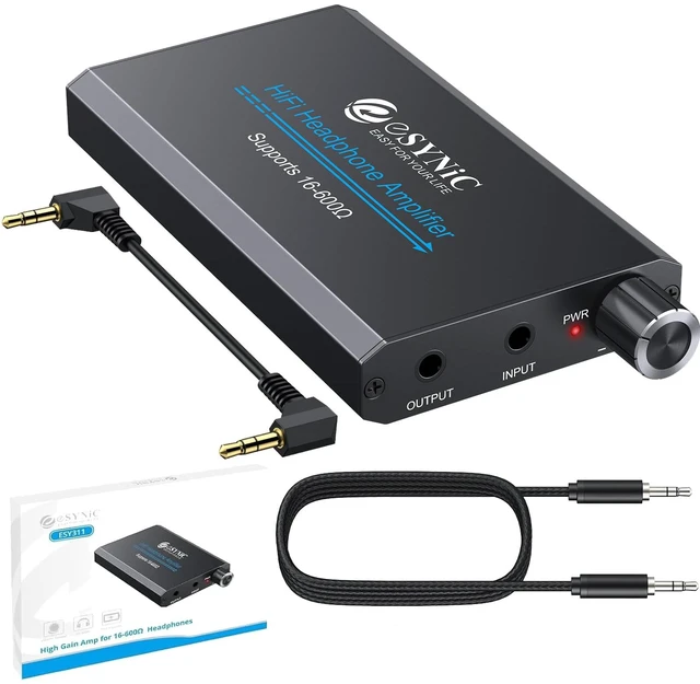 Main image of Rechargeable 16-600 Headphone Amplifier Portable with Gain Switch | 3.5MM Audio Jack-Aluminum Alloy Case-Work with in-ear Headphone-12 Hours Play Time-for Phone/Laptop/Gaming Consoles/Car