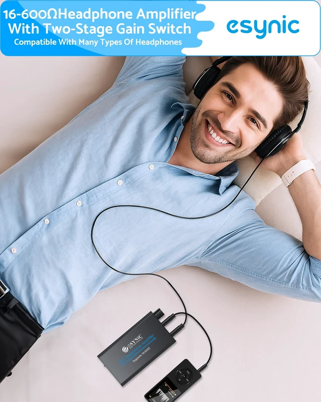 Alt view image 5 of 7 - Rechargeable 16-600 Headphone Amplifier Portable with Gain Switch | 3.5MM Audio Jack-Aluminum Alloy Case-Work with in-ear Headphone-12 Hours Play Time-for Phone/Laptop/Gaming Consoles/Car