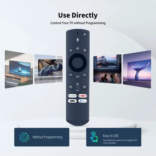 Alt view image 2 of 5 - NS-RCFNA-19 Voice Replacement Remote Control for Insignia Smart TVs Compatible with 32LF221C19 55LF711U20 43LED2160P 43LF421C19CA 43LF621U19 TF-50A810U19 NS-505DF710NA19 with HBO Vue Button