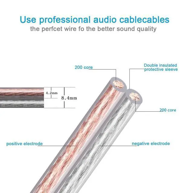 Alt view image 3 of 5 - 2 Pack Audiophile 14 AWG OFC Speaker Wire, with RCA Male (Black & Red) to 2 Banana Plugs (1M(3.3FT))