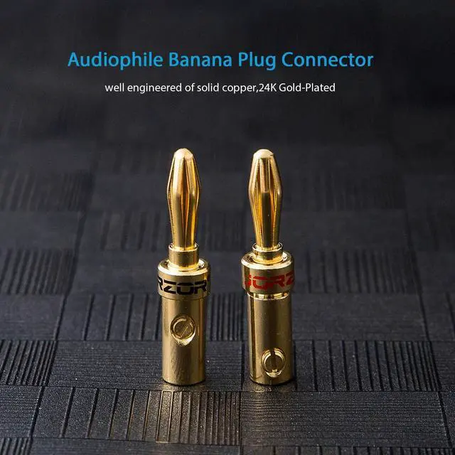 Alt view image 5 of 5 - 2 Pack Audiophile 14 AWG OFC Speaker Wire, with RCA Male (Black & Red) to 2 Banana Plugs (1M(3.3FT))