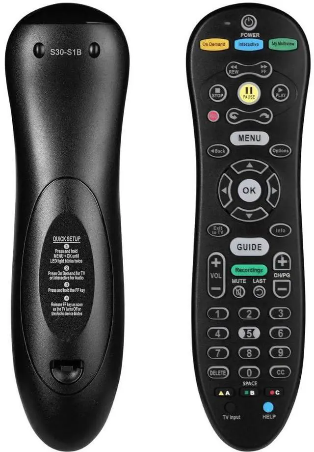 Main image of S30-S1B Universal Replacement Remote Control for ATT Uverse TV Receivers, Multi Function Digital Controls | Easy Setup