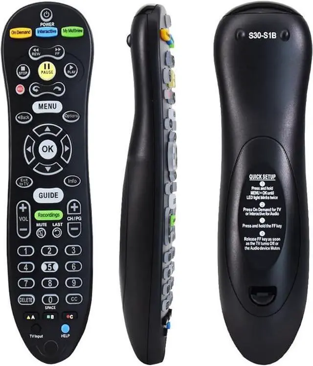 Main image of S30-S1B Remote for ATT U-Verse Receiver, S30 Remote Replacement with U-Verse Receiver Cable Box ISB7005 ISB7000 IR Remote, No Setup Required