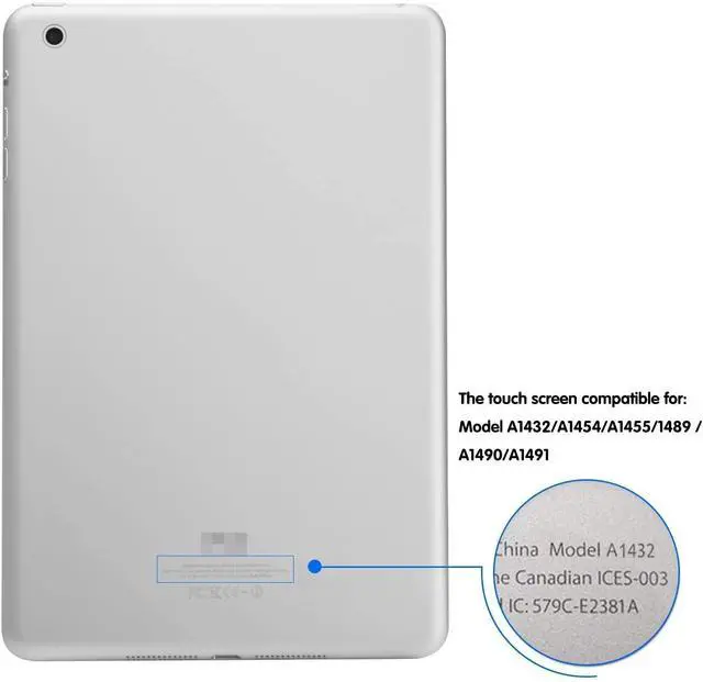 Alt view image 5 of 6 - Dedia for iPad Mini 1 / iPad Mini2 7.9 Inch Touch Screen Replacement,A1432 A1454 A1455 A1489 A1490 Digitizer Glass Assembly with IC Chip & Home Button+Cameral Holder+Pre-Installed Adhesive + Tool Kit