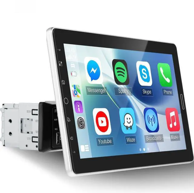 Main image of 10.1 inch Single Din Touchscreen Car Stereo 10 inch Screen 1 Din Radio | with CarPlay and Android Auto/Mirror Link/EQ Audio/1080P/SWC/Bluetooth +Backup Camera