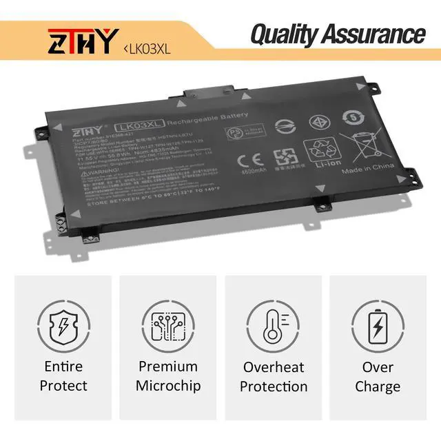 Alt view image 5 of 7 - 55.8Wh LK03XL L09281-855 Battery Replacement for HP Envy X360 15-bp 15-bq | 17-ae 17-ce 17-bw 15-cr0xxx 15m-bp1xx 15m-cn0xxx 15-cn1xxx 15m-cp0xxx 15m-bp0xx bq021dx bp112dx 17m-ce1013dx ce0xxx ae0xxx