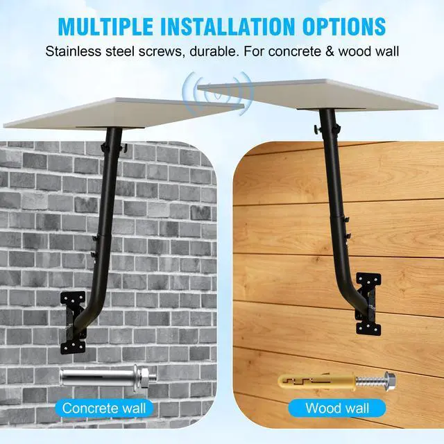 Alt view image 5 of 7 - Starlink Mount for Standard 4/4X/V3/Gen 3 Stability Heavy Duty Adjustable Wall/Roof/Pole Mounting Kit,Extension Tube, Storm-Proof Carbon Steel