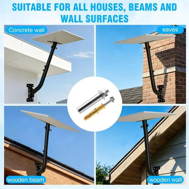 Alt view image 7 of 7 - Starlink Mount for Standard 4/4X/V3/Gen 3 Stability Heavy Duty Adjustable Wall/Roof/Pole Mounting Kit,Extension Tube, Storm-Proof Carbon Steel