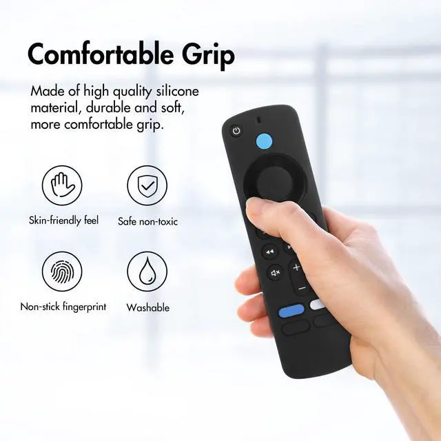 Alt view image 4 of 5 - Cover for 2nd Gen TV Stick 4K / HD (2024 Model) with AI-Powered, Wi-Fi 6 Voice Remote Control Silicone Case Black Protector with Lanyard