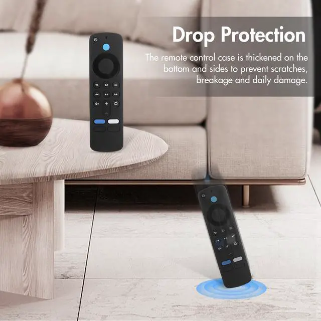 Alt view image 5 of 5 - Cover for 2nd Gen TV Stick 4K / HD (2024 Model) with AI-Powered, Wi-Fi 6 Voice Remote Control Silicone Case Black Protector with Lanyard