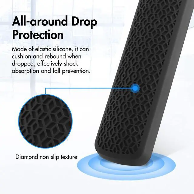 Alt view image 3 of 5 - Cover for 2nd Gen TV Stick 4K / HD (2024 Model) with AI-Powered, Wi-Fi 6 Voice Remote Control Silicone Case Black Protector with Lanyard