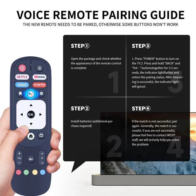 Alt view image 4 of 7 - New RM-C3287 Replacement Voice Remote Control Commander Compatible with JVC Smart Android TV