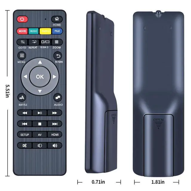 Alt view image 3 of 4 - Remote Replacement for NEUMI Atom Digital Media Player, No Programming | Compatible With Micca Speck 4K, JLZNLC JL-A5, ACEMAX 4K Digital Signage Media Player V8