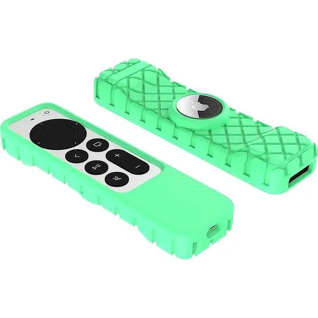 Alt view image 3 of 7 - SaharaCase Apple TV 4K Remote Silicone Case for Apple Tag (2nd Generation 2021) Lightweight Anti Slip Shockproof Silicone Cover (Green Glow)