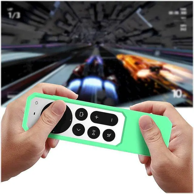 Alt view image 5 of 7 - SaharaCase Apple TV 4K Remote Silicone Case for Apple Tag (2nd Generation 2021) Lightweight Anti Slip Shockproof Silicone Cover (Green Glow)