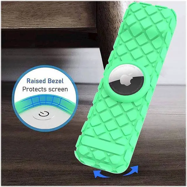 Alt view image 6 of 7 - SaharaCase Apple TV 4K Remote Silicone Case for Apple Tag (2nd Generation 2021) Lightweight Anti Slip Shockproof Silicone Cover (Green Glow)
