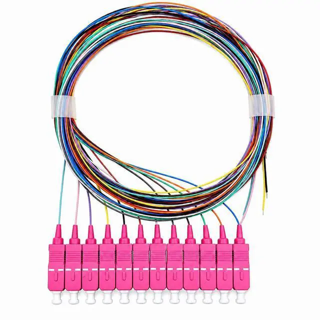 Main image of ® - 12 Fibre SC/UPC OM4 Multimode 50/125um Unclad Colour Coded Optical Fibre Pigtail
