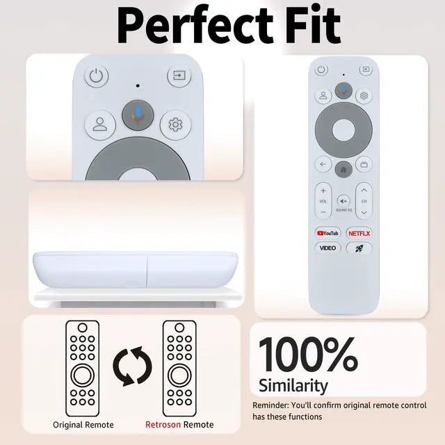 Alt view image 3 of 7 - Replacement Voice Remote Control Compatible with XGIMI Streaming Dongle, for Homatics Stick HD Android TV R-C-OHS-C008, White