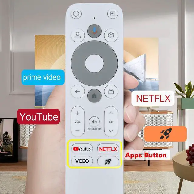 Alt view image 5 of 7 - Replacement Voice Remote Control Compatible with XGIMI Streaming Dongle, for Homatics Stick HD Android TV R-C-OHS-C008, White