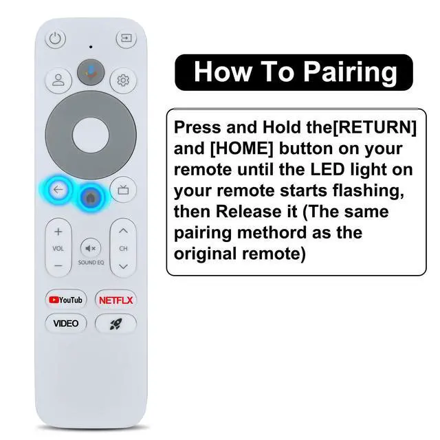 Alt view image 6 of 7 - Replacement Voice Remote Control Compatible with XGIMI Streaming Dongle, for Homatics Stick HD Android TV R-C-OHS-C008, White
