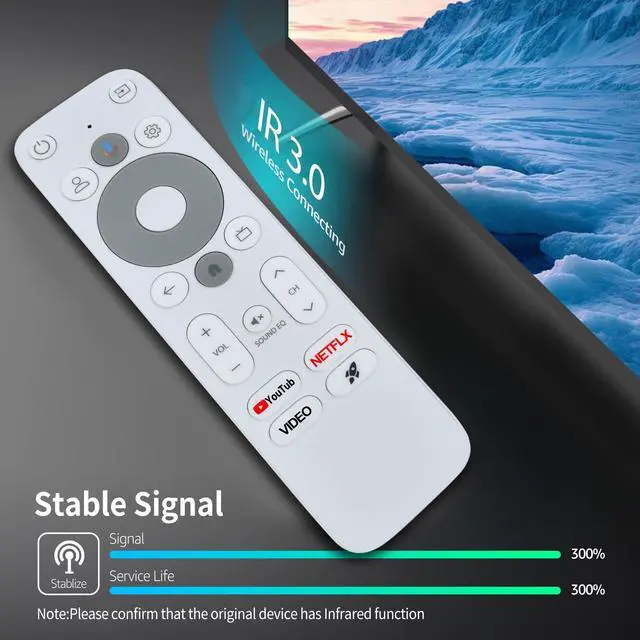 Alt view image 7 of 7 - Replacement Voice Remote Control Compatible with XGIMI Streaming Dongle, for Homatics Stick HD Android TV R-C-OHS-C008, White