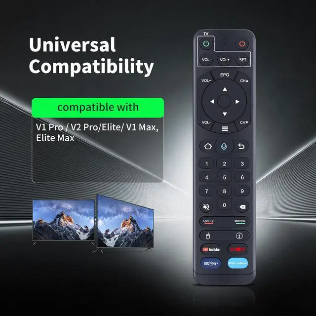 Alt view image 2 of 7 - Voice Replacement Remote for vSeeBox V1 Pro/ V2 Pro/Elite/ V1 Max | Also for OctaStream Elite Max, Voice Control