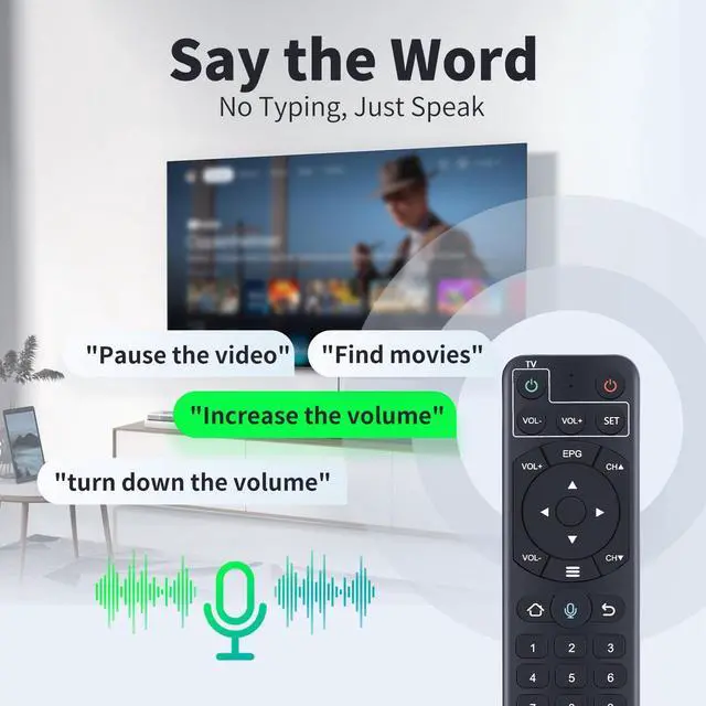 Alt view image 5 of 7 - Voice Replacement Remote for vSeeBox V1 Pro/ V2 Pro/Elite/ V1 Max | Also for OctaStream Elite Max, Voice Control