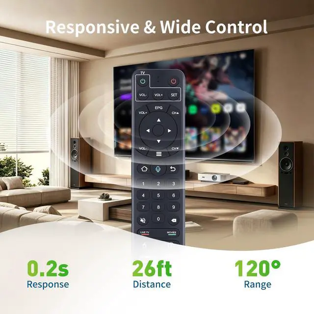 Alt view image 7 of 7 - Voice Replacement Remote for vSeeBox V1 Pro/ V2 Pro/Elite/ V1 Max | Also for OctaStream Elite Max, Voice Control