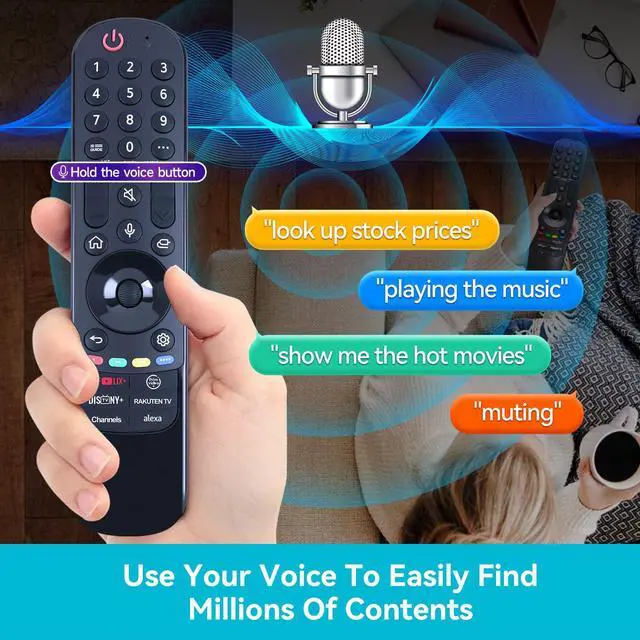 Alt view image 6 of 7 - MR23GN Replacement Magic Remote for LG MR24GA with Voice and Pointer for 2023 and 2024 LG TVs AKB76045003 OLED42C4PUA OLED48B4AUA OLED48C4AUA OLED48C4PUA OLED55B4AUA OLED97G4WUA OLED83C4PUA