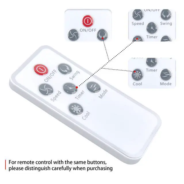 Alt view image 3 of 6 - Replacement Remote Control for COSTWAY Portable Air Cooler 23995-CYPE | also for VIVOHOME Portable Air Cooler VH654US