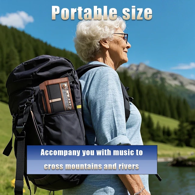 Alt view image 6 of 7 - Retro Portable Radio AM FM SW 3 Band,USB Charging, Shortwave Radio with Bluetooth Speaker,TF Card (Copper)