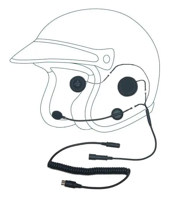 Alt view image 2 of 5 - 7 Pin Helmet Headset Compatible with Harley Davidson Motorcycles, Wired Harley Communication System with Stereo Speakers & Noise Canceling Boom Mic | 7-Pin Lower Cord Included