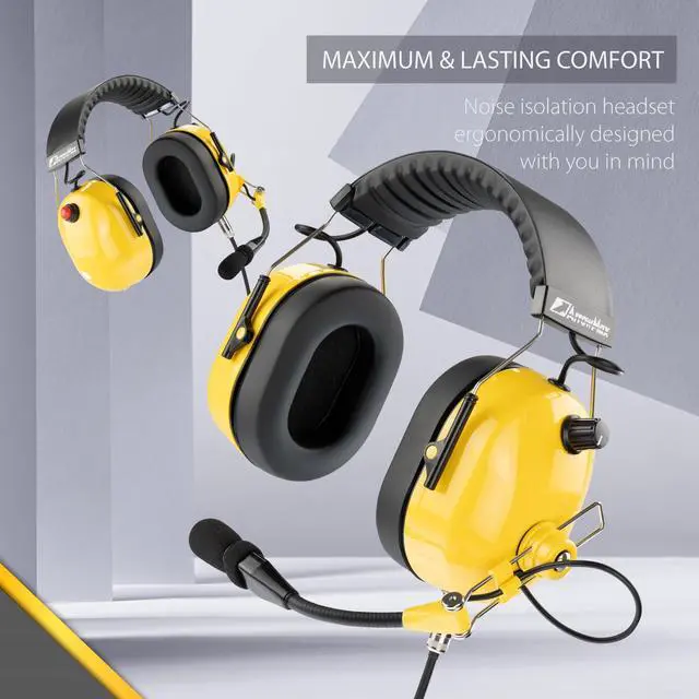 Alt view image 2 of 5 - AHDH0042-YW-M17 Over The Head Noise Cancelling Headphone Compatible with Motorola MOTOTRBO R7 MXP600 ION APX N70 N50 N30