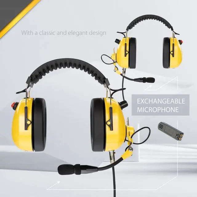 Alt view image 4 of 5 - AHDH0042-YW-M17 Over The Head Noise Cancelling Headphone Compatible with Motorola MOTOTRBO R7 MXP600 ION APX N70 N50 N30