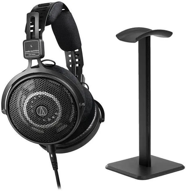 Main image of ATH-R50x Professional Open-Back Over-Ear Reference Headphones, Bundle with Desktop Stand, Black