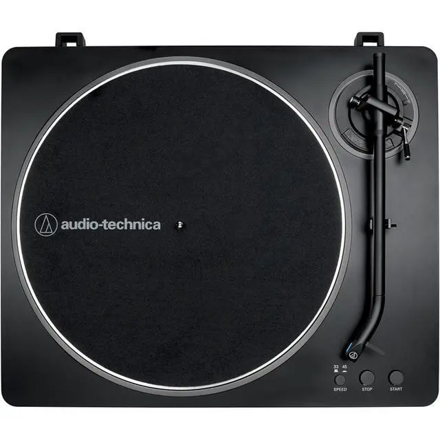 Alt view image 4 of 7 - AT-LP70X-BG Fully Automatic Belt-Drive Turntable, Black/Silver Bundle with 2 YR CPS Enhanced Protection Pack, 12" Platter Mat, Vinyl Record Cleaning Fluid System & Microfiber Cloth