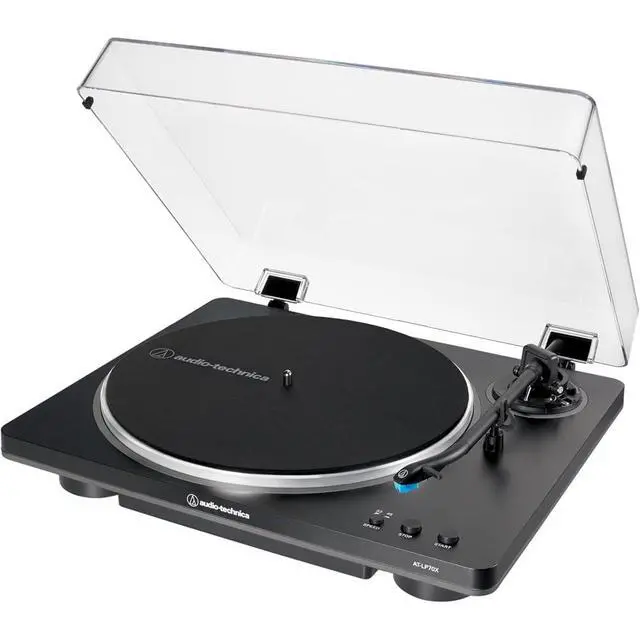 Alt view image 3 of 7 - AT-LP70X-BG Fully Automatic Belt-Drive Turntable, Black/Silver Bundle with 2 YR CPS Enhanced Protection Pack, 12" Platter Mat, Vinyl Record Cleaning Fluid System & Microfiber Cloth