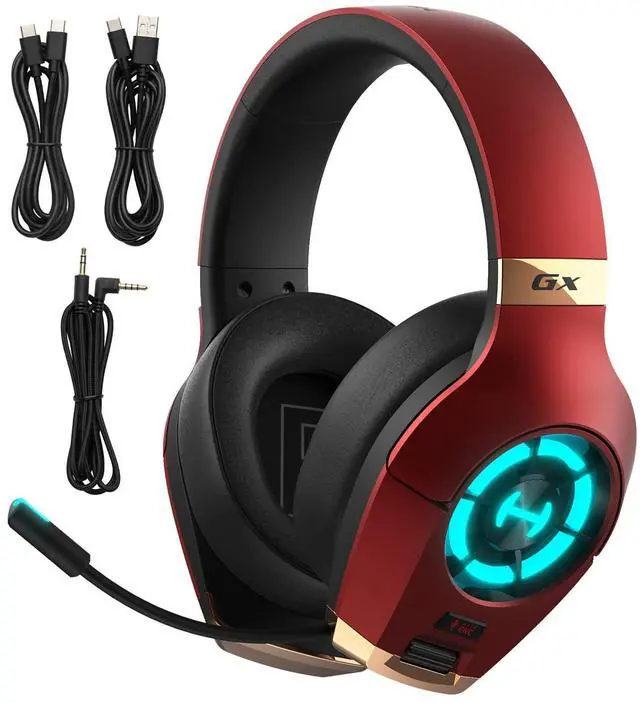 Main image of Hecate GX Hi-Res Gaming Headset for PS4/ PS5/ PC/Switch/Xbox Gamepad - USB/Type-C/3.5mm Wired Gaming Headphones with Microphone RGB Lighting - ENC Noise Cancelling - 50mm Driver (red)