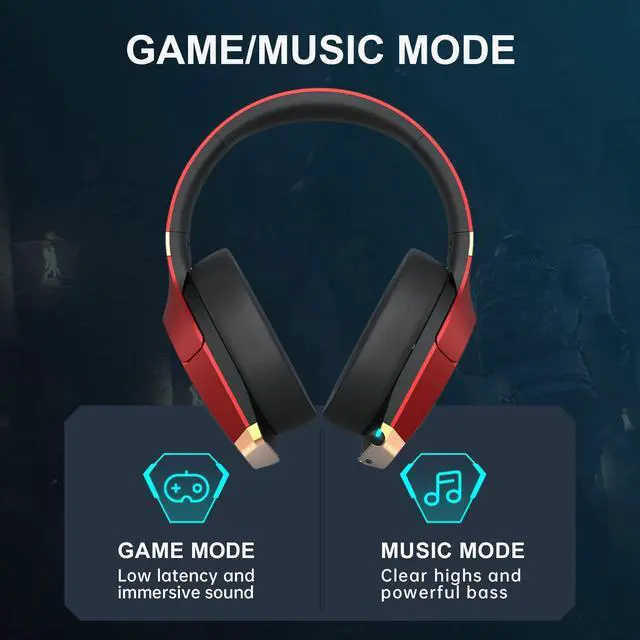 Alt view image 5 of 7 - Hecate GX Hi-Res Gaming Headset for PS4/ PS5/ PC/Switch/Xbox Gamepad - USB/Type-C/3.5mm Wired Gaming Headphones with Microphone RGB Lighting - ENC Noise Cancelling - 50mm Driver (red)