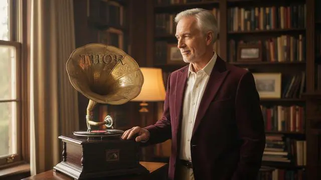 Alt view image 4 of 7 - Wooden Gramophone Phonograph Turntable Vinyl Record Player Stereo Speakers System