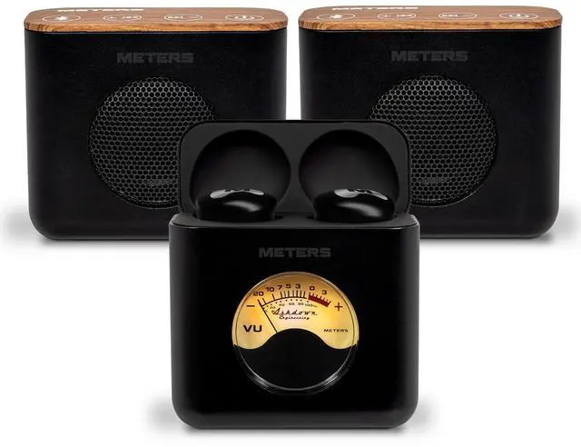 Main image of Linx System - Wireless Bluetooth Speakers & Earbuds with VU Display, HD Audio Quality, 6hr Battery Life - Seamless Music Switch Between Desktop Speakers & Wireless Earbuds
