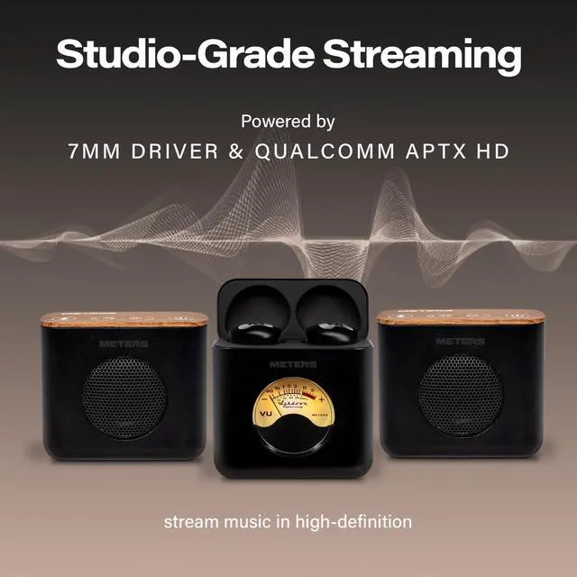 Alt view image 7 of 7 - Linx System - Wireless Bluetooth Speakers & Earbuds with VU Display, HD Audio Quality, 6hr Battery Life - Seamless Music Switch Between Desktop Speakers & Wireless Earbuds