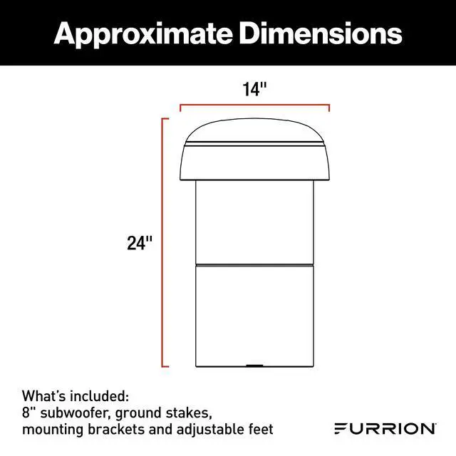 Alt view image 2 of 4 - Aurora 8" Terrace Series Outdoor Multi-Mount DVC Subwoofer for Patios, Decks and Gardens 2022323834