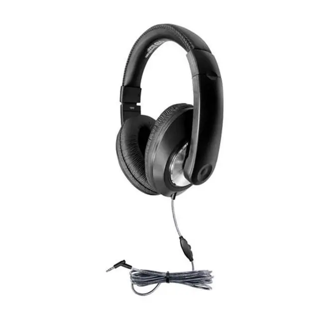 Alt view image 2 of 6 - SmartTrek Deluxe OverEar Headphones 10Pack, InLine Volume Control, 3.5mm Plug, Leatherette Cushions, Durable DuraCord, Adjustable Headband Black (ST1BK)