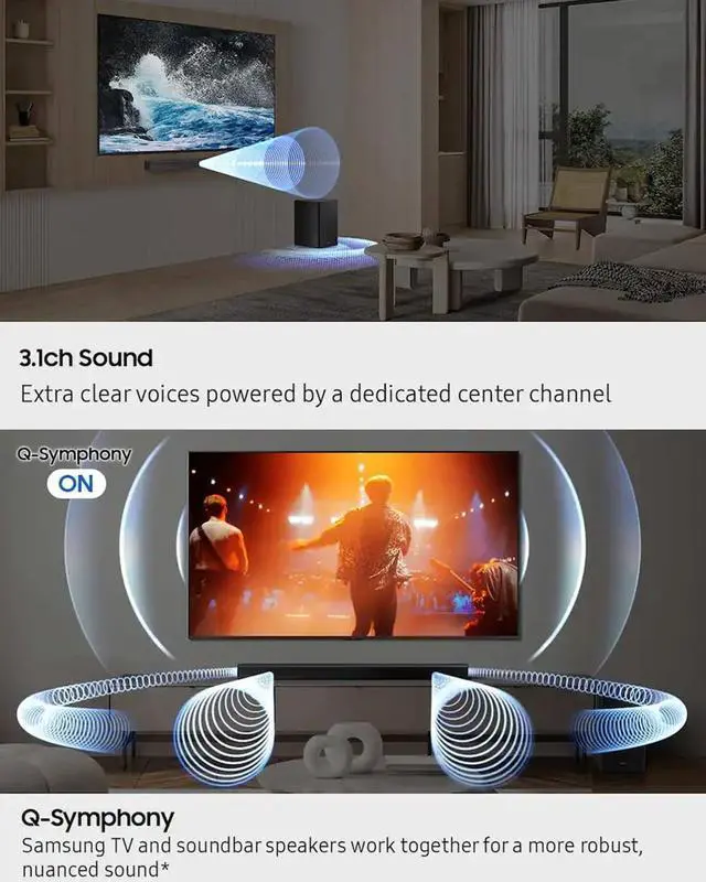 Alt view image 3 of 7 - Soundbar HW-B650F 3.1ch with Subwoofer, Dolby Audio, Powerful Bass Sound Bar for TV, Clear Dialogue, Home Theater Audio System for Movies, Gaming & Music